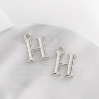 1.6cm Silver Charm Letter 'H'