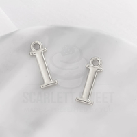 1.6cm Silver Charm Letter 'I'