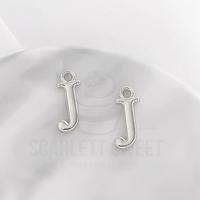 1.6cm Silver Charm Letter 'J'