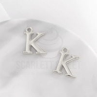 1.6cm Silver Charm Letter 'K'