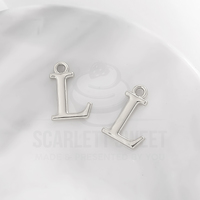 1.6cm Silver Charm Letter 'L'