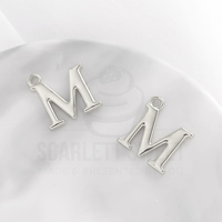 1.6cm Silver Charm Letter 'M'