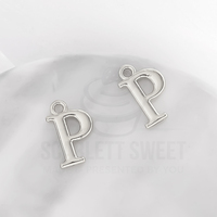 1.6cm Silver Charm Letter 'P'