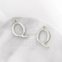 1.6cm Silver Charm Letter 'Q'