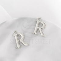 1.6cm Silver Charm Letter 'R'