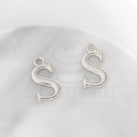 1.6cm Silver Charm Letter 'S'