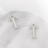 1.6cm Silver Charm Letter 'T'