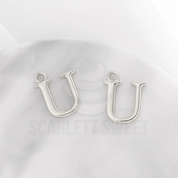 1.6cm Silver Charm Letter 'U'