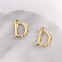 1.6cm Gold Charm Letter 'D'