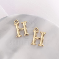 1.6cm Gold Charm Letter 'H'