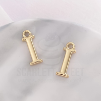 1.6cm Gold Charm Letter 'I'