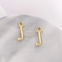 1.6cm Gold Charm Letter 'J'