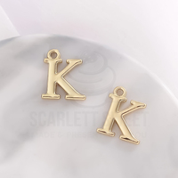 1.6cm Gold Charm Letter 'K'