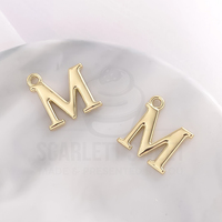 1.6cm Gold Charm Letter 'M'