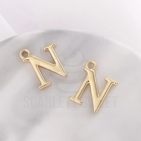 1.6cm Gold Charm Letter 'N'