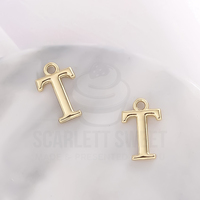 1.6cm Gold Charm Letter 'T'