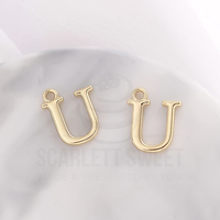 1.6cm Gold Charm Letter 'U'