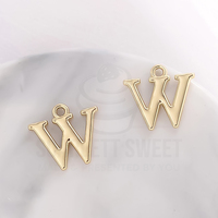 1.6cm Gold Charm Letter 'W'