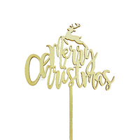 Merry Christmas Wooden Topper