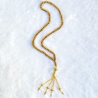 99 Gold Crystal Beads With Gold Hardware 33cm