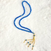 99 Dark Blue Crystal Beads With Gold Hardware 33cm