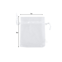 9x14cm White Organza Bag