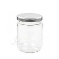 350ml Round Glass Jar with Silver Lid