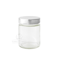 180ml Round Glass Jar with Silver Lid