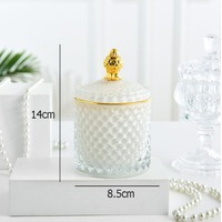 Medium White & Gold Geo Jar 8.5x14cm