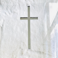 12cm Silver Acrylic Cross