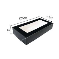 22.5x11.5x4cm Black Cookie Box Window Lid