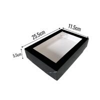 25.5x17.5x5.5cm Black Cookie Box Window Lid