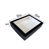 32x25x6cm Black Cookie Box Window Lid