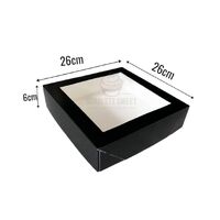 26x26x6cm Black Cookie Box Window Lid