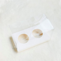 18x10x10cm 2 Hole PVC Clear Cupcake Box