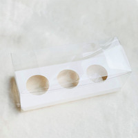 25x10x10cm 3 Hole PVC Clear Cupcake Box