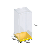 10x10x24cm PVC Clear Box Gold Insert