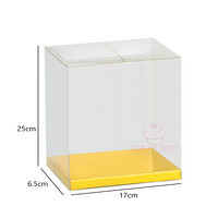 25x17x6.5cm PVC Clear Box Gold Insert