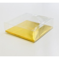 25x25x8cm PVC Clear Base Clear Top Gold Insert