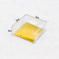 5x5x3cm PVC Clear Box Gold Insert