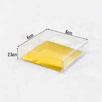 6x6x2.5cm PVC Clear Box Gold Insert