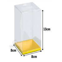 8x8x13cm PVC Clear Box Gold Insert