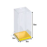 9x9x12cm PVC Clear Box Gold Insert