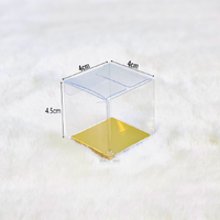 4x4x4.5cm PVC Clear Box Gold/Silv Insert