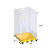 7x7x12cm PVC Clear Box Gold/Silver Insert