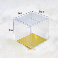 8x8x8cm PVC Clear Box Gold/Silv Insert