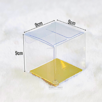 9x9x9cm PVC Clear Box Gold/Silv Insert