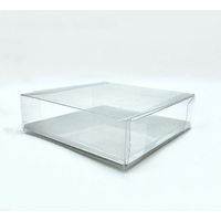 25x25x8cm PVC Clear Base Clear Top Silver Insert