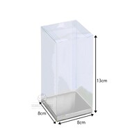 8x8x13cm PVC Clear Box Silver Insert