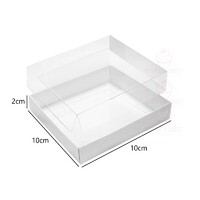 10x10x2cm White Base Clear Lid